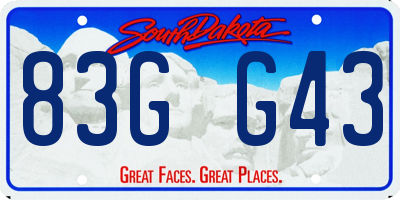 SD license plate 83GG43