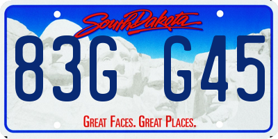 SD license plate 83GG45