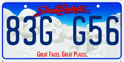 SD license plate 83GG56