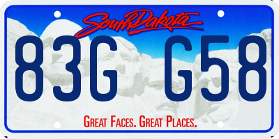 SD license plate 83GG58