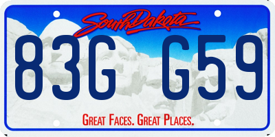 SD license plate 83GG59