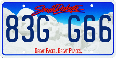 SD license plate 83GG66