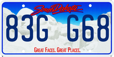 SD license plate 83GG68