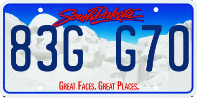SD license plate 83GG70