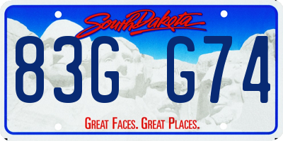 SD license plate 83GG74