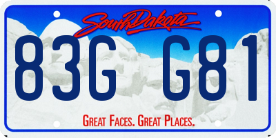 SD license plate 83GG81