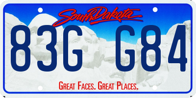 SD license plate 83GG84