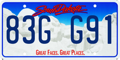 SD license plate 83GG91