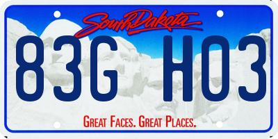 SD license plate 83GH03