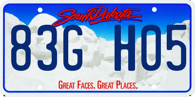 SD license plate 83GH05