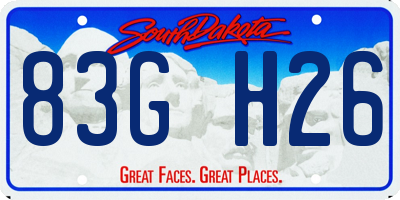 SD license plate 83GH26