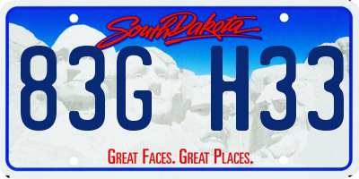 SD license plate 83GH33