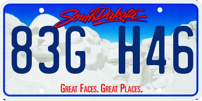 SD license plate 83GH46