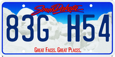 SD license plate 83GH54