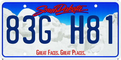 SD license plate 83GH81