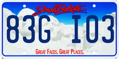 SD license plate 83GI03