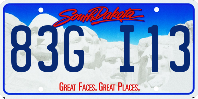 SD license plate 83GI13