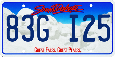 SD license plate 83GI25