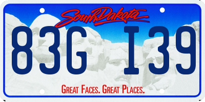 SD license plate 83GI39