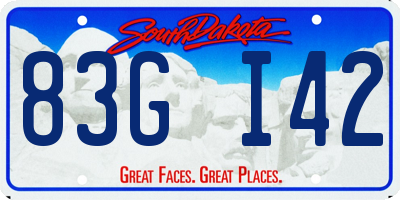SD license plate 83GI42
