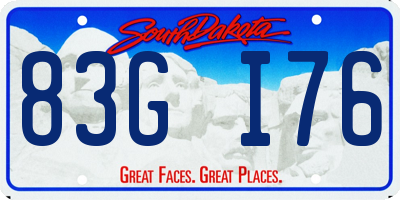 SD license plate 83GI76