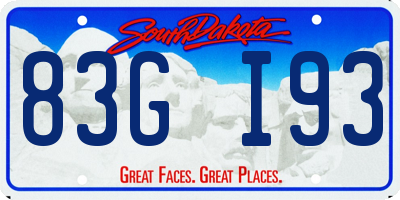 SD license plate 83GI93