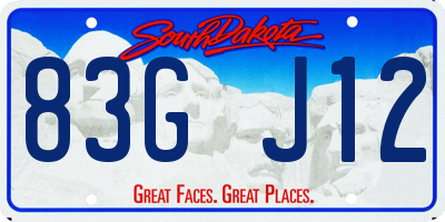 SD license plate 83GJ12