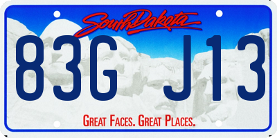 SD license plate 83GJ13