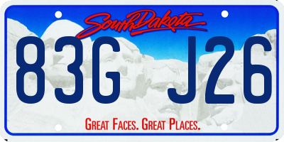 SD license plate 83GJ26