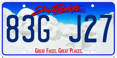 SD license plate 83GJ27