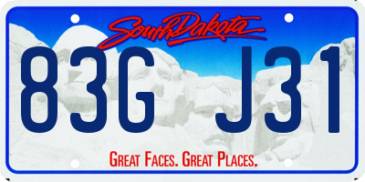 SD license plate 83GJ31