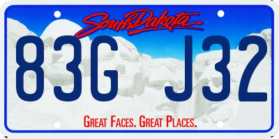 SD license plate 83GJ32
