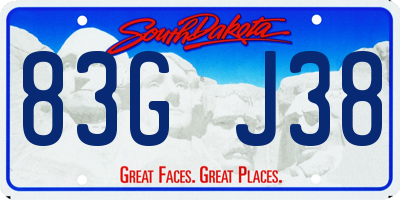 SD license plate 83GJ38