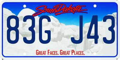 SD license plate 83GJ43