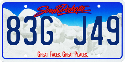 SD license plate 83GJ49