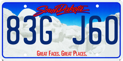 SD license plate 83GJ60