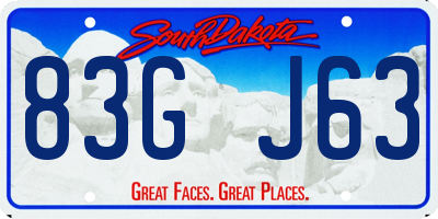 SD license plate 83GJ63