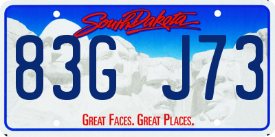 SD license plate 83GJ73