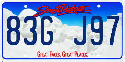 SD license plate 83GJ97