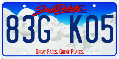 SD license plate 83GK05