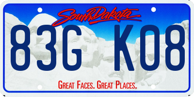 SD license plate 83GK08