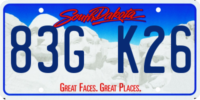 SD license plate 83GK26