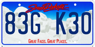 SD license plate 83GK30