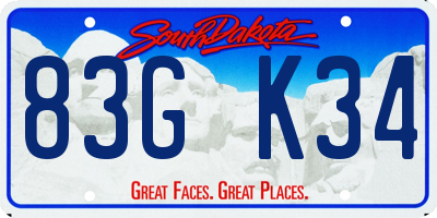 SD license plate 83GK34