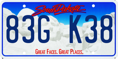 SD license plate 83GK38