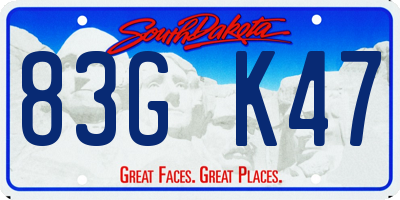 SD license plate 83GK47