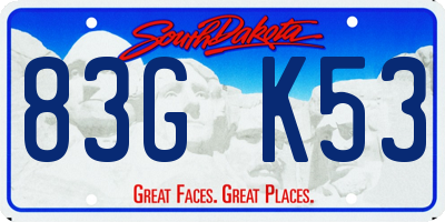 SD license plate 83GK53