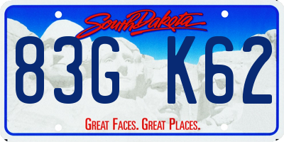 SD license plate 83GK62