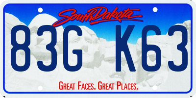SD license plate 83GK63