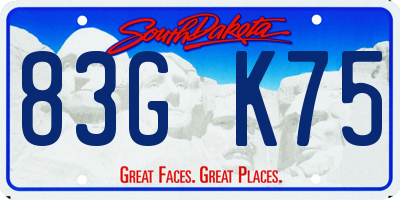 SD license plate 83GK75